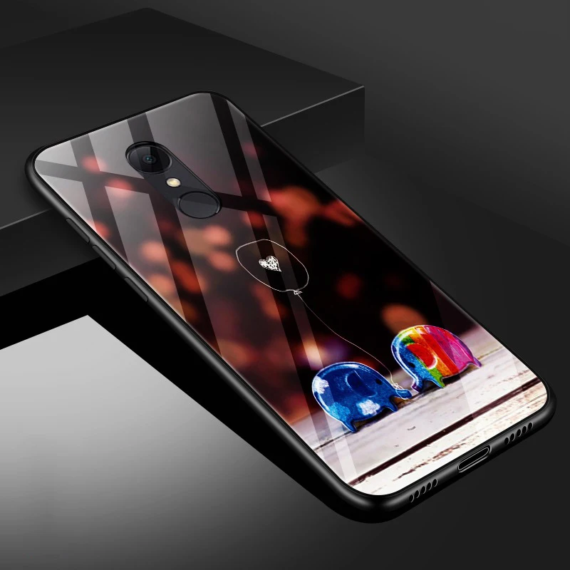Чехол для Xiaomi Redmi 5 7 дюйма чехол из закаленного стекла черный бампер ТПУ Для Xiomi