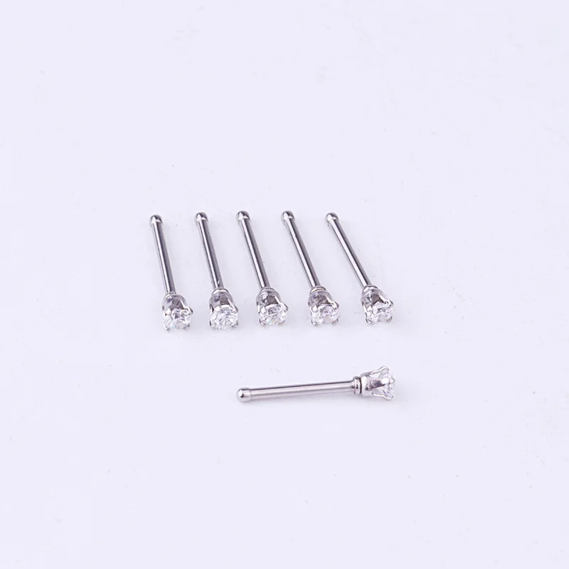Sellsets 24 шт./лот Новый 2 мм Кристалл Циркон кости носа Стад и кольцо 316L хирургические