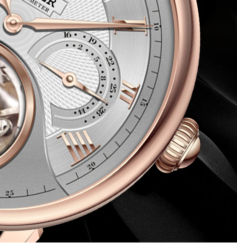 Оригинальные Роскошные Брендовые мужские механические часы BINGER TOURBILLON с ремешком из крокодиловой кожи Chronogra Sapphire водонепроницаемые наручные механические часы