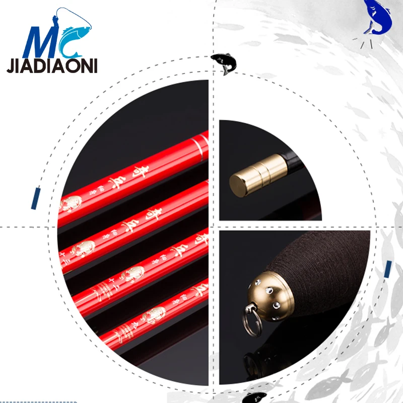 JIADIAONI Outdoor Taiwan Fishing Rod Carbon 37 Tune Super Light Portable Fish Pole 2.7m-5.4m Tackle JDN099 | Спорт и развлечения