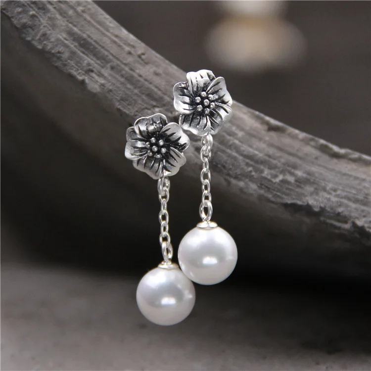 

2018 Time-limited Sale Brinco S990 Fine Beautiful Floret Temperament Earrings Thai Pearl Shell Pendant Restoring Ancient Ways