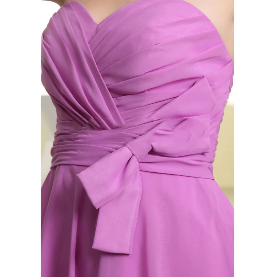 Бесплатная доставка Линия Длиной До Колен Stapless Шифон Невесты Платья Мода Пром