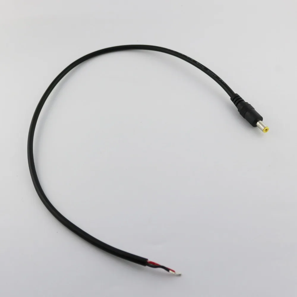 10 шт. CCTV DC разъем питания 5 мм x 2 1 штекер с кабелем 18AWG 1.5ft/50 см |