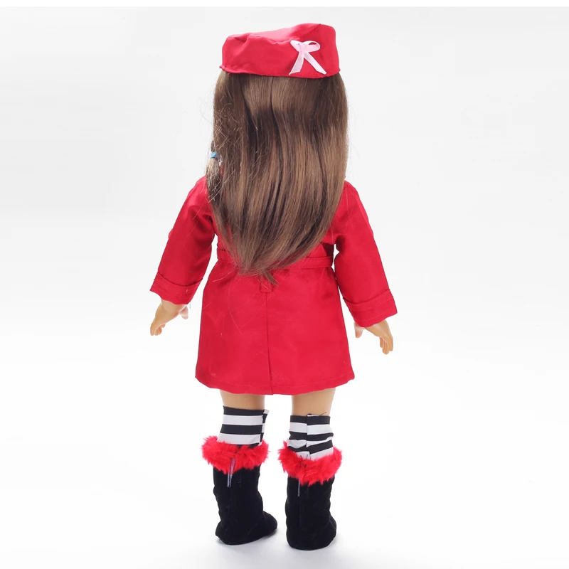 2017 Новая мода American Girl красивый яркий красный костюм 18 дюймов Кукла Аксессуары