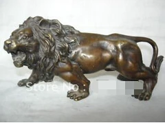 Бесплатная доставка Изысканная Коллекционная тибетская Бронзовая статуя льва