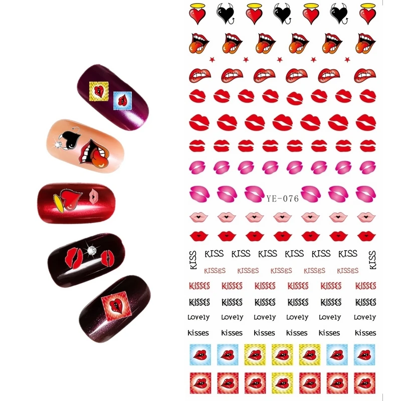 Uprettego дизайн ногтей Красота водная наклейка слайдер для галстук-бабочка АЛМАЗНОЕ