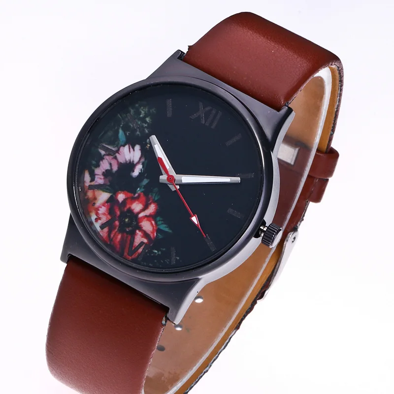 Новое поступление модные повседневные кожаные женские часы в пасторальном стиле