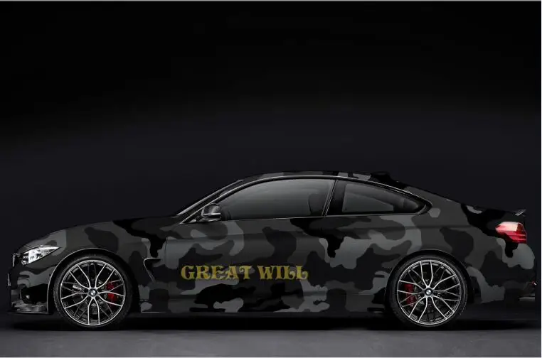 1 Black Gray Camouflage Vinyl Wrap Film Auto Sticker Vinyls Film Camouflage Car Wrap For Car Wrapping Matte Glossy Air Bubble Free - Название цвета: 1
