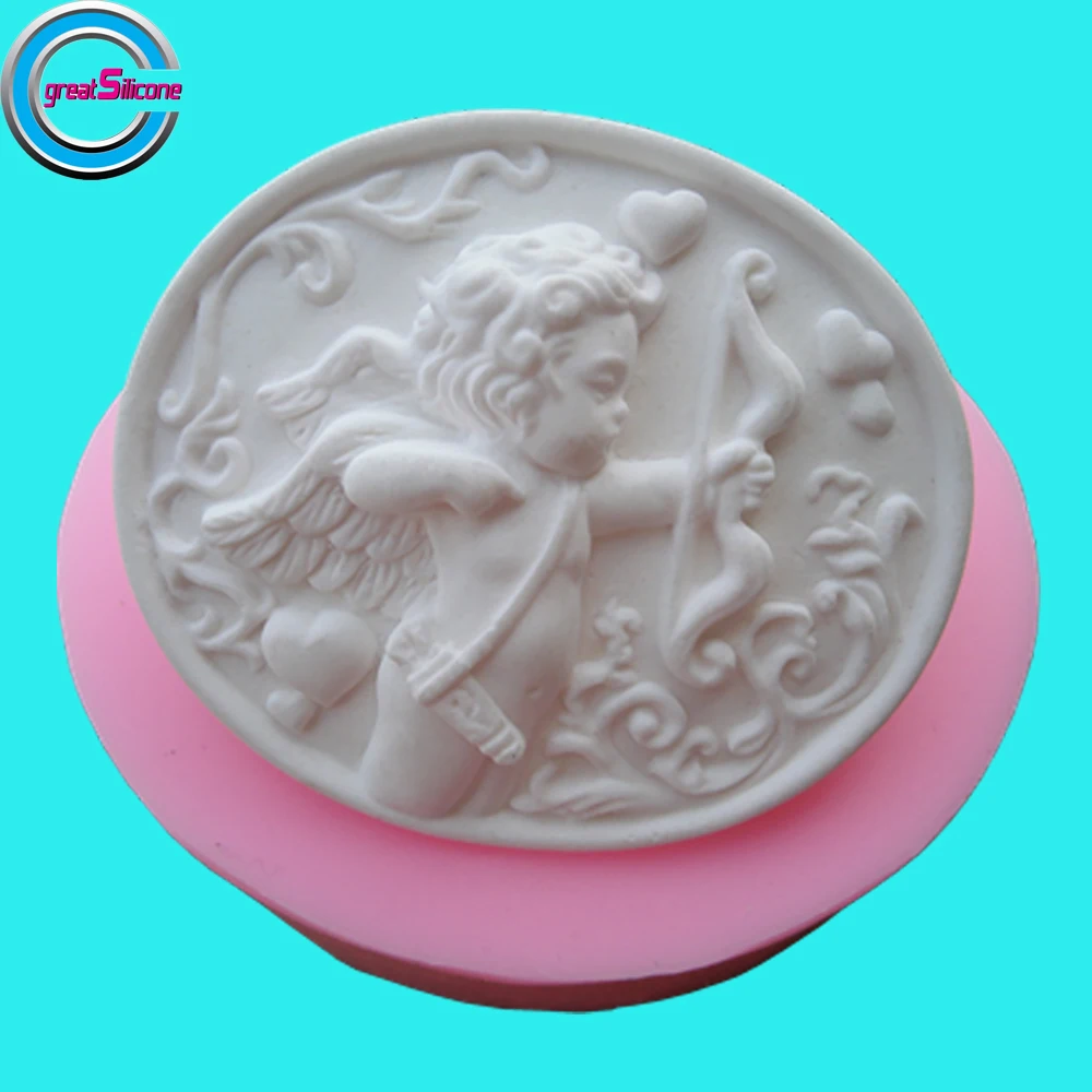 

Cupid Design Oval Silicone Soap Molds DIY 3D Silicone Mold for Soap Making
