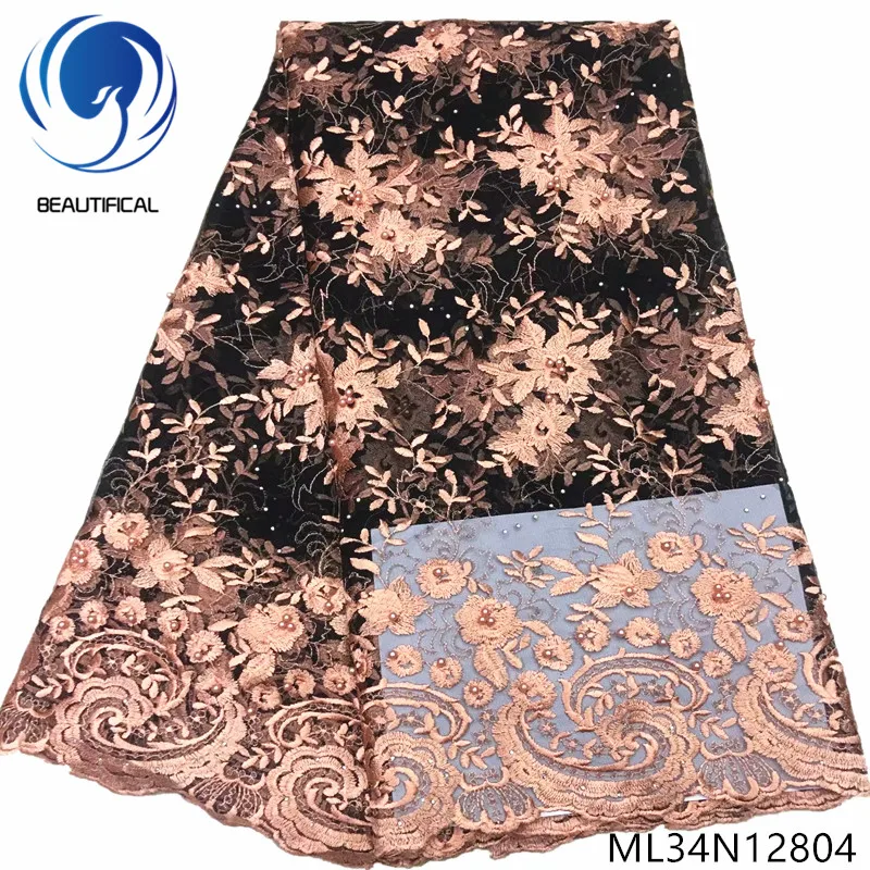 

BEAUTIFICAL tulle beads african lace fabric french embroidery nigerian dress lace fabric sewing ML34N128