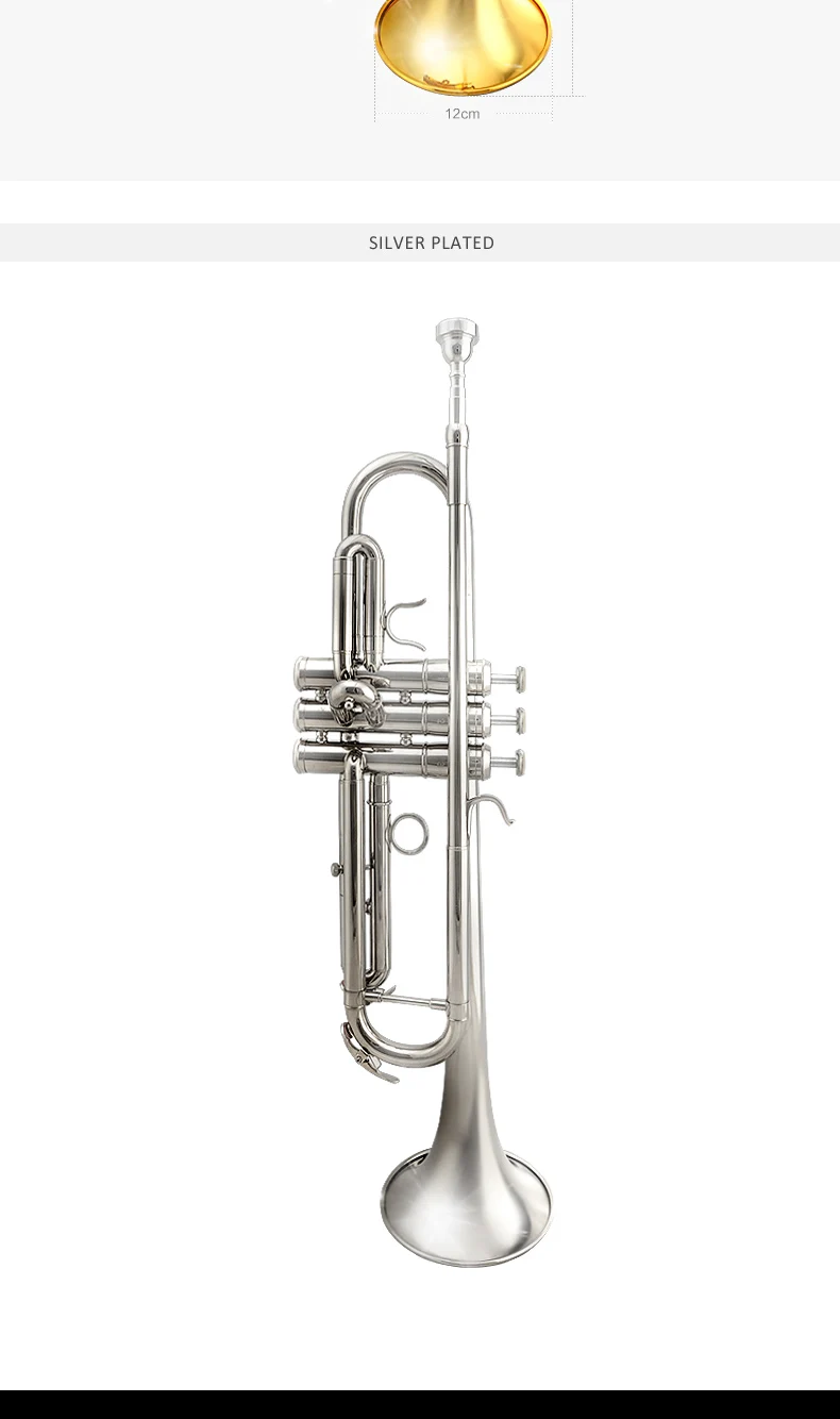 JAZZOR JZTR-300 Bb новичок Труба золото и серебро тромпита с профессиональной трубы мундштук и мягкий чехол