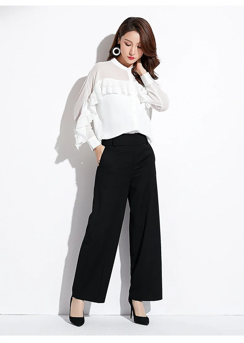 INNASOFAN OL Women's shirt Spring-summer chiffon blouse Euro-American fashionable chic long-sleeved shirt and shuttlecocks
