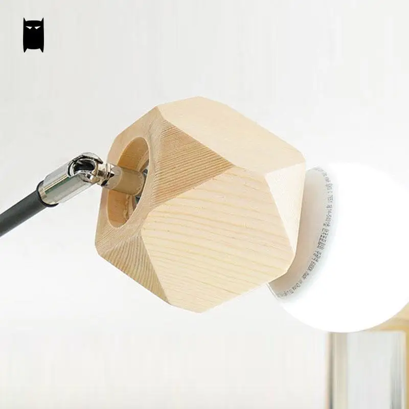 Черный белый железный деревянный паук потолочный светильник скандинавский