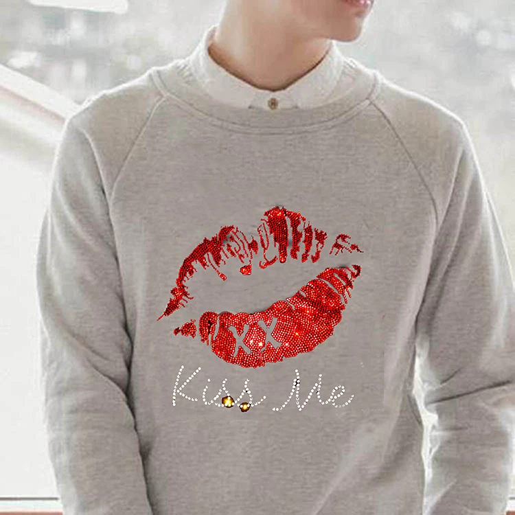 5 шт./лот стразы с блестящими губами и горячей фиксацией дизайн теплопередачей