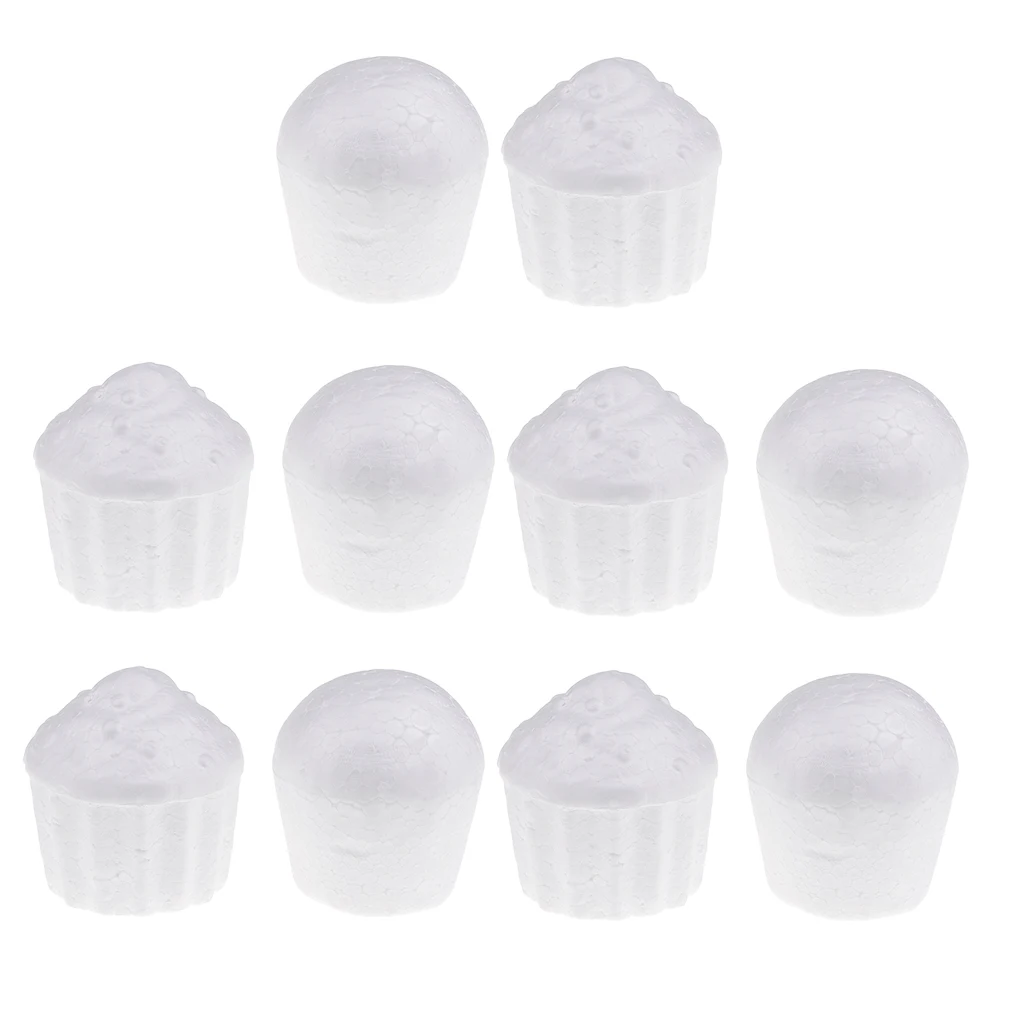 

10Pcs Mixed Foam Cupcake Model Styrofoam Foam Decor For DIY Modelling Crafts