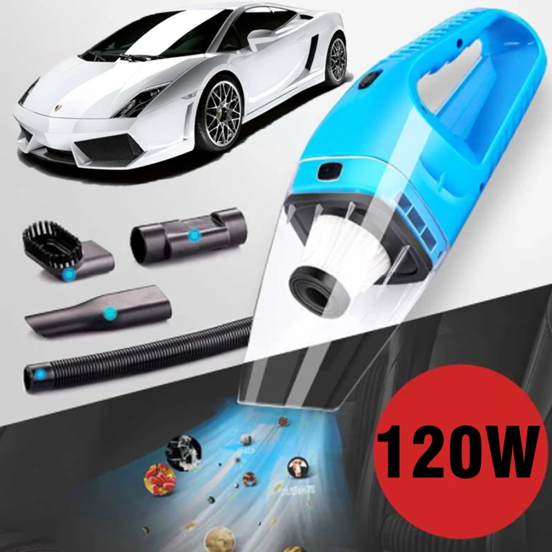 Car vacuum cleaner 120W HEPA Filter Wet and Dry Dual Use Handheld Mini Vacuum Super Suction Portable | Бытовая техника