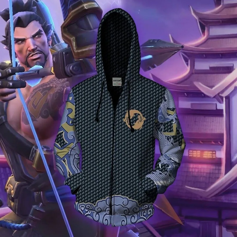 BIANYILONG новинка 2019 худи с капюшоном для мужчин Hanzo 3D принт спортивный костюм