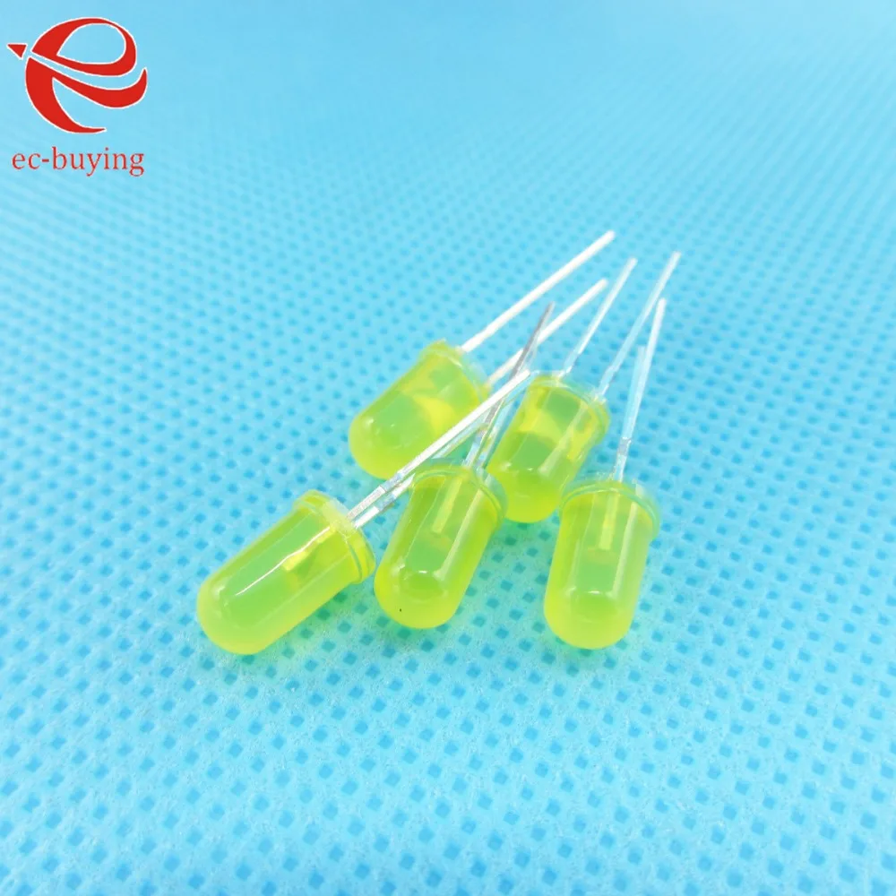 СВЕТОДИОД 5 мм желтый рассеянный круглый светоизлучающий диод лампа шарик DIP Plug-in