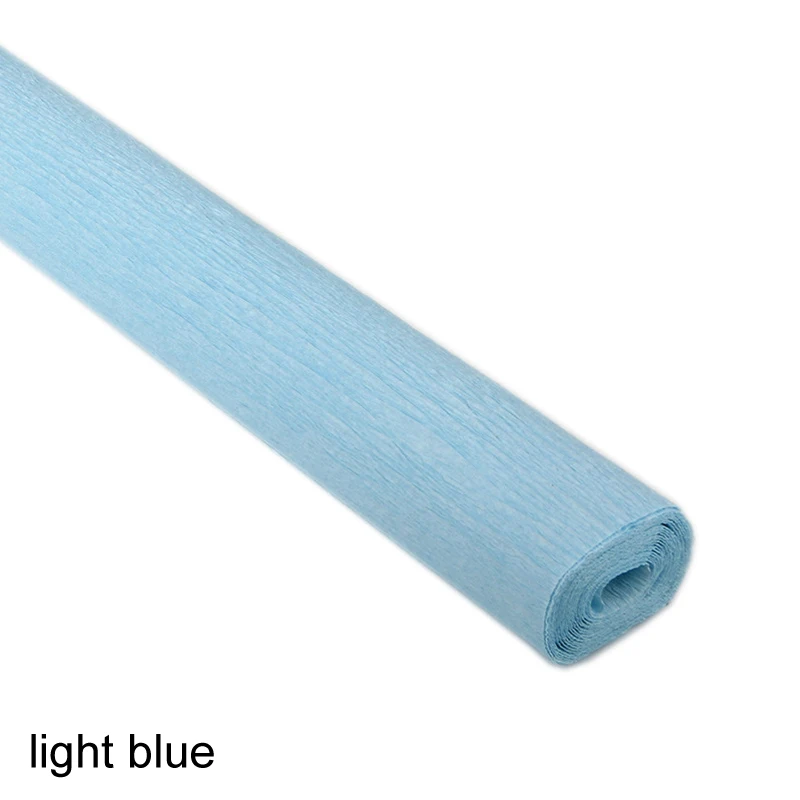 light blue Складывающийся креповый бумажный скребок, венок для рукоделия, цветочная упаковка, вечерние украшения для дня рождения, свадьбы - Цвет: light blue