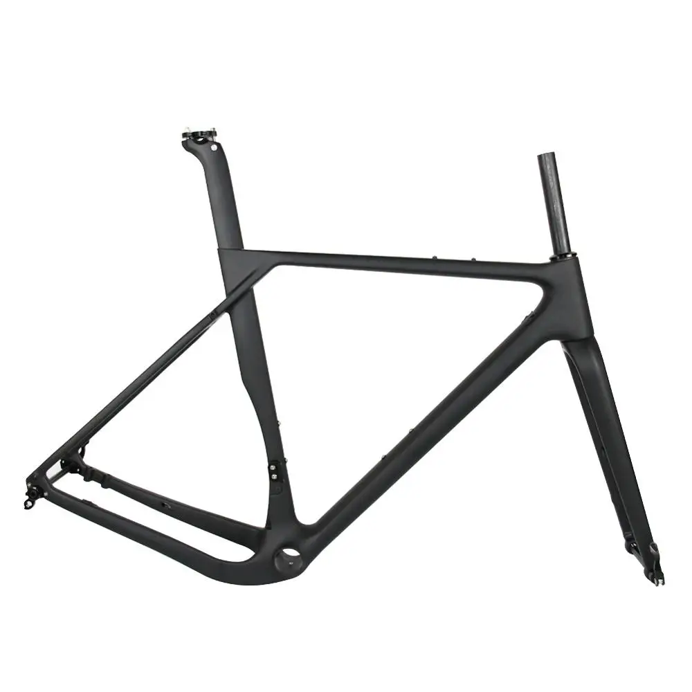 Framesets Гравий Велокросс велосипедные рамы из углеродного волокна, 700* 40C гравий Велокросс велосипедные карбоновые колеса через ось 142*12 мм - Цвет: Framesets
