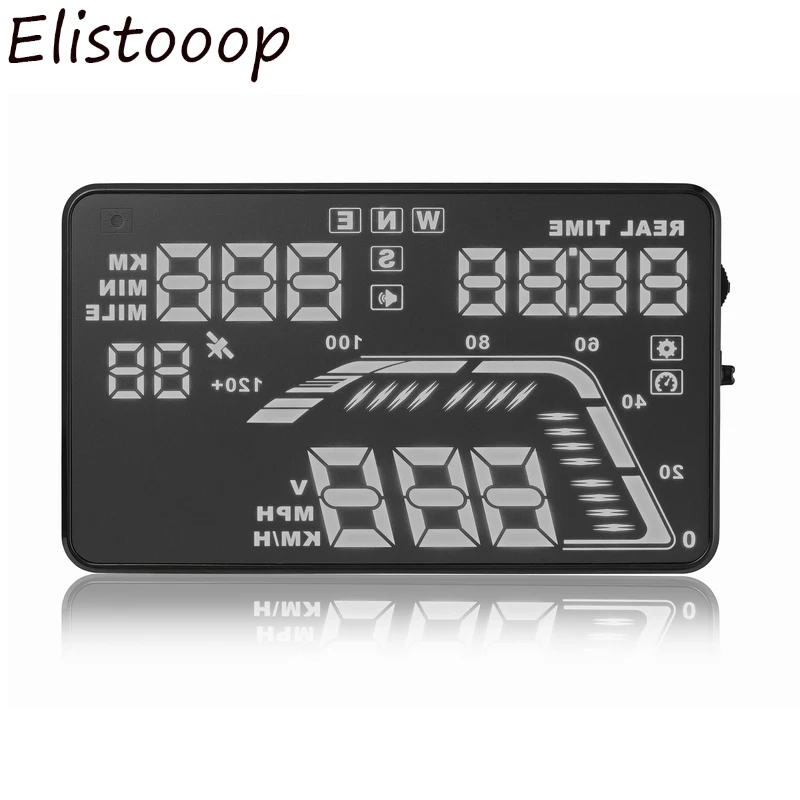Elistooop Q7 5 дюйма автомобильный проектор дисплей на голову GPS Hud автоматический