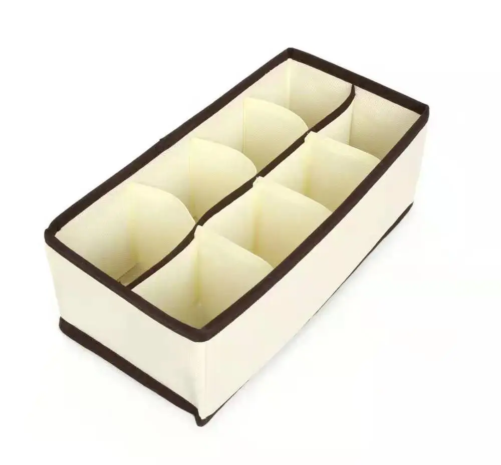 Beige 8 Cells Складной тканевый комод для белья органайзер ящик для хранения разделитель ящика Организация комнаты для нижнего белья бюстгальтер галстуки ремни носки - Цвет: Beige 8 Cells