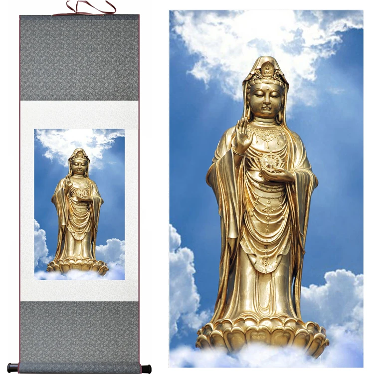 Китайская старинная картина традиционное ремесло &quotБудда Бодхисаттва&quot