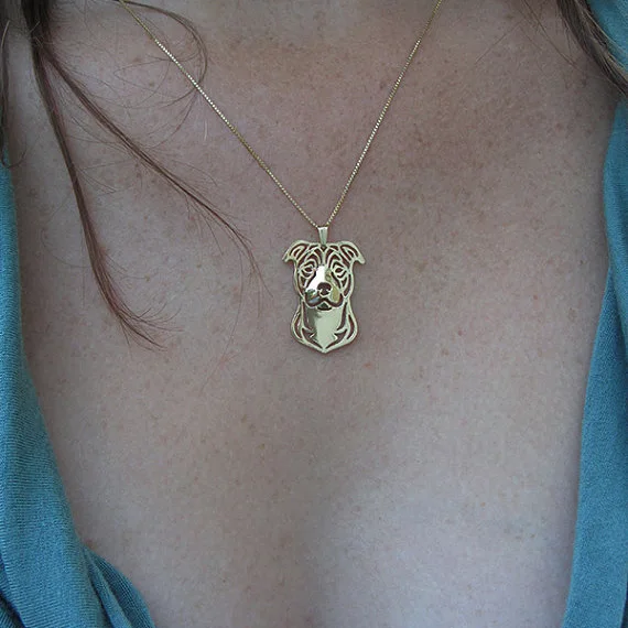 Ожерелье с кулоном в виде Бультерьера из Стаффорда женские украшения золотым и