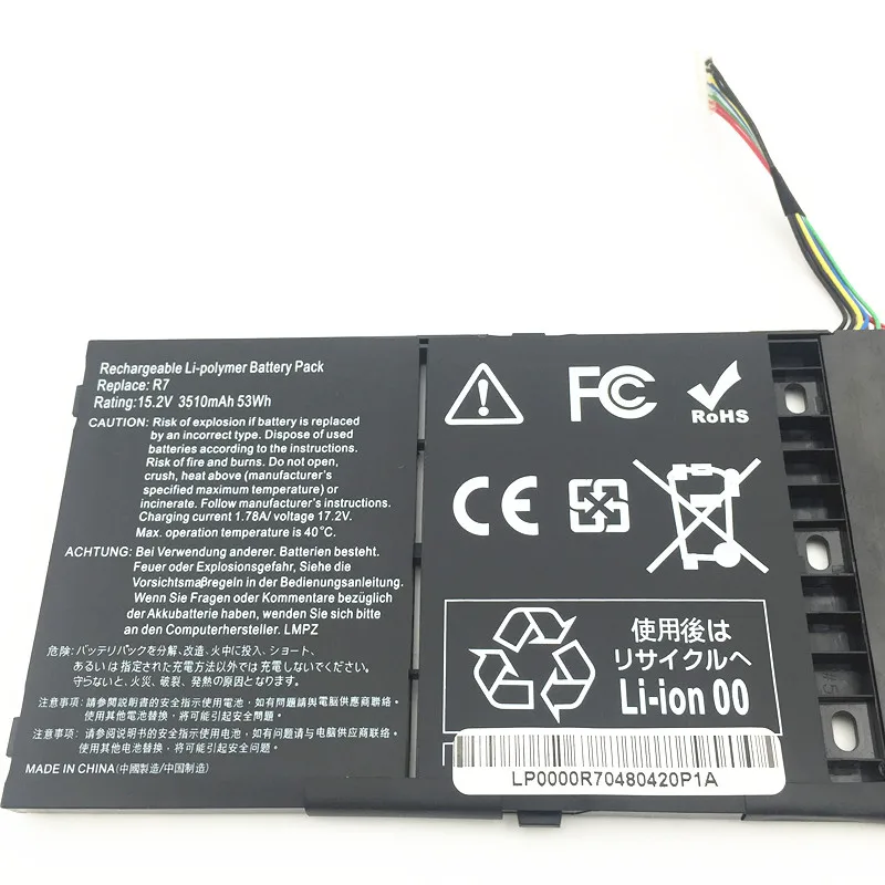 15 2 V 3510 мА/ч 53WH Новый AP13B3K AP13B8K Аккумулятор для ноутбука Acer Aspire V5 573G V7 582PG 472