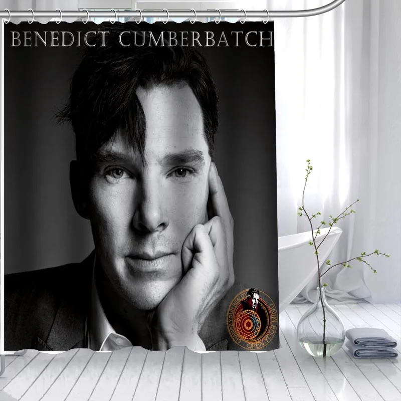 

Бенедикт камбербэтч горячая Распродажа душ Шторы полиэстер ткань 12 Крючки для Ванная комната Водонепроницаемый плесени для ванной Шторы