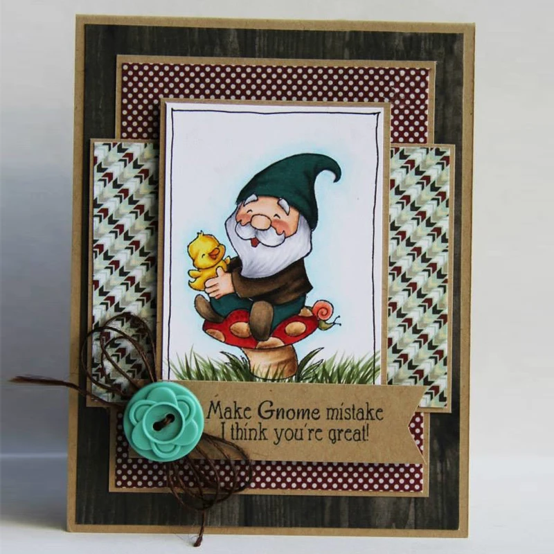 Гномы и дом ясный штамп DIY Скрапбукинг силиконовый тиснение трафарет украшения