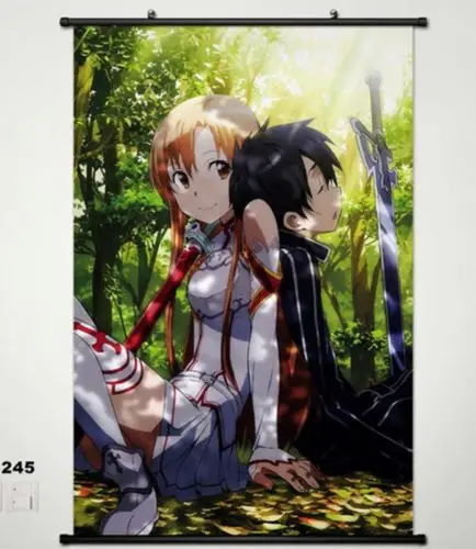 Горячий меч искусство онлайн плакат прокрутки домашний декор Япония Юки Асуна