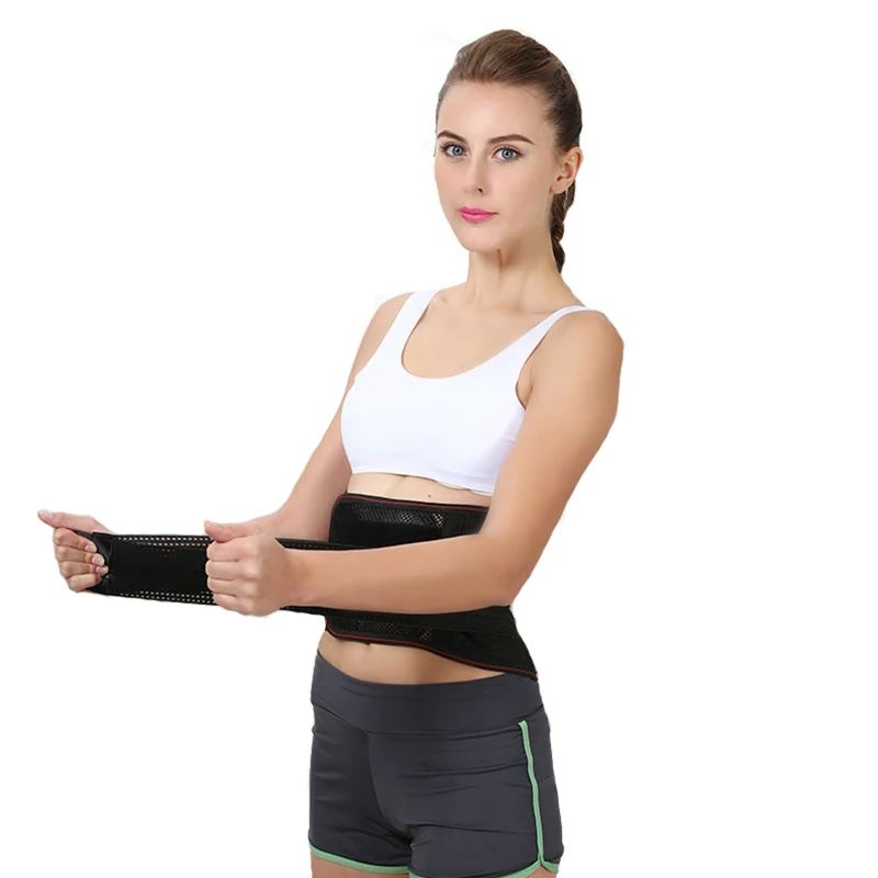 

Lumber Waist Brace Support Belt Lower Back Pain Relief for Herniated Disc Sciatica and Scoliosis for Men Women with Metal Straps