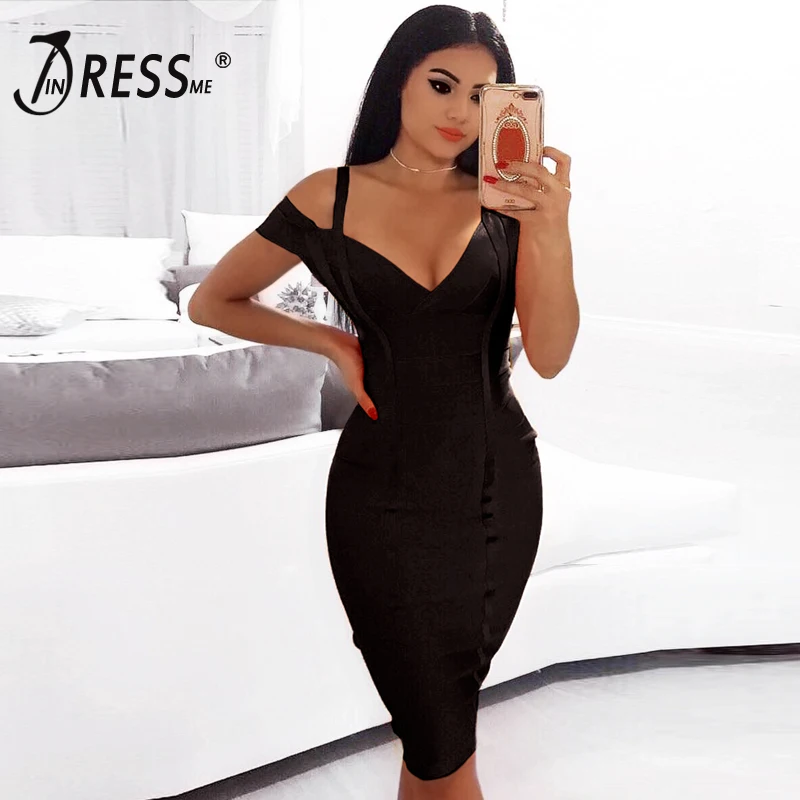 INDRESSME, женские вечерние платья, Бандажное платье, сексуальное, на тонких бретелях, глубокий v-образный вырез, с открытой спиной до колена, на выпускной, летнее, облегающее платье, Vestidos, новинка