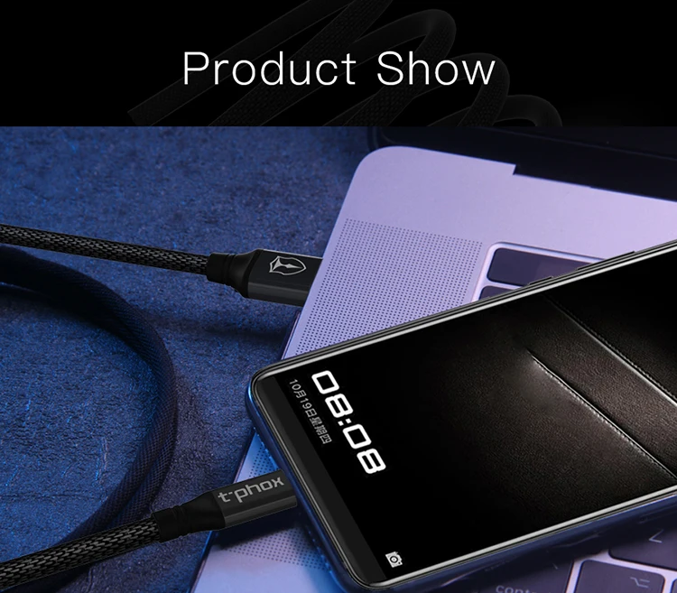 T-phox Тип usb C кабель для Xiaomi Redmi Note 7 Mi9 USB C кабель для samsung S10 S9 провод для быстрого заряда USB-C зарядки шнур