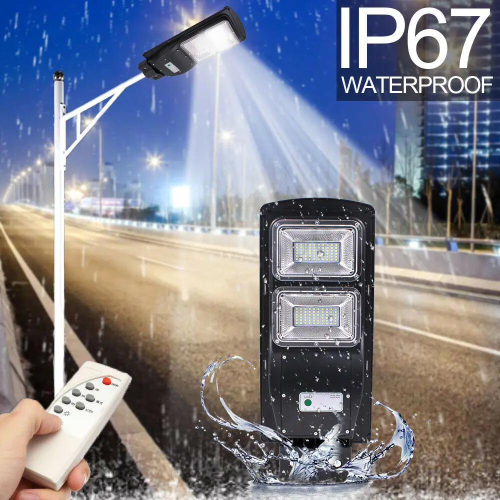 LED Solar Lamp Wall Street Light 30/60W/90W Rada r Induction Outdoor Timing Lamp+Remote Waterproof Security Lamp for Garden Yard