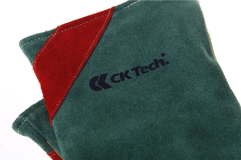 CK Tech. зеленые перчатки сварщика Корова Сплит кожа утолщенные огнеупорные сварочные работы защитные перчатки термостойкие