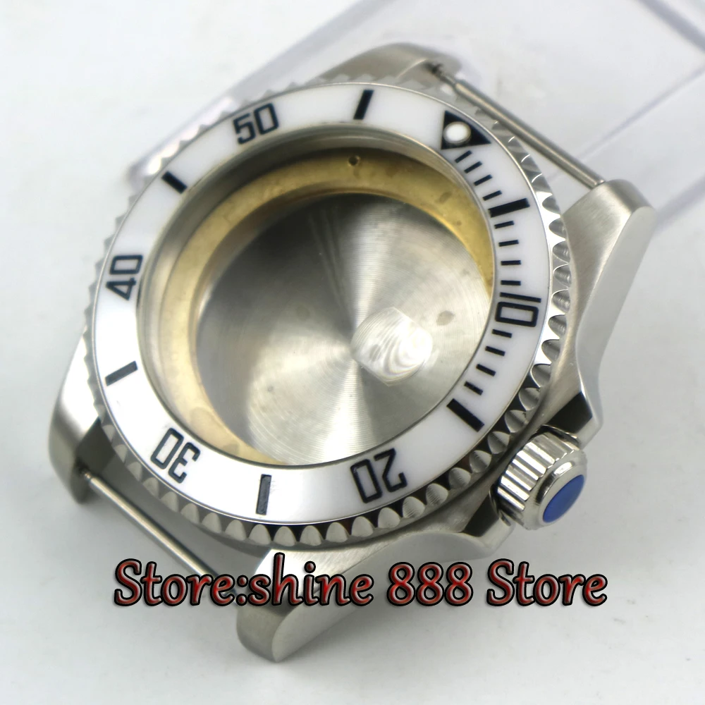 43 мм сапфировое стекло керамический белый корпус часов подходит для ETA 2824 2836