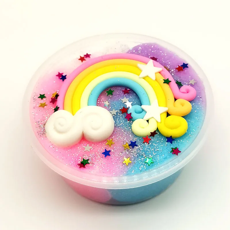60 мл Mix Star Rainbow color Slime Starlight Puff клей облачный Кристалл цветной блок жемчужный грязевой слизью набор пушистая глиняная игрушка Подарки для детей