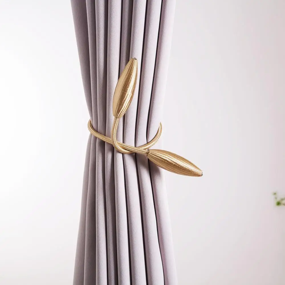 Metal Leaves Curtain Tie Backs Modern Curtain Strap Rope For Bedroom Living Room Curtain Tiebacks Home Decorative Accessories