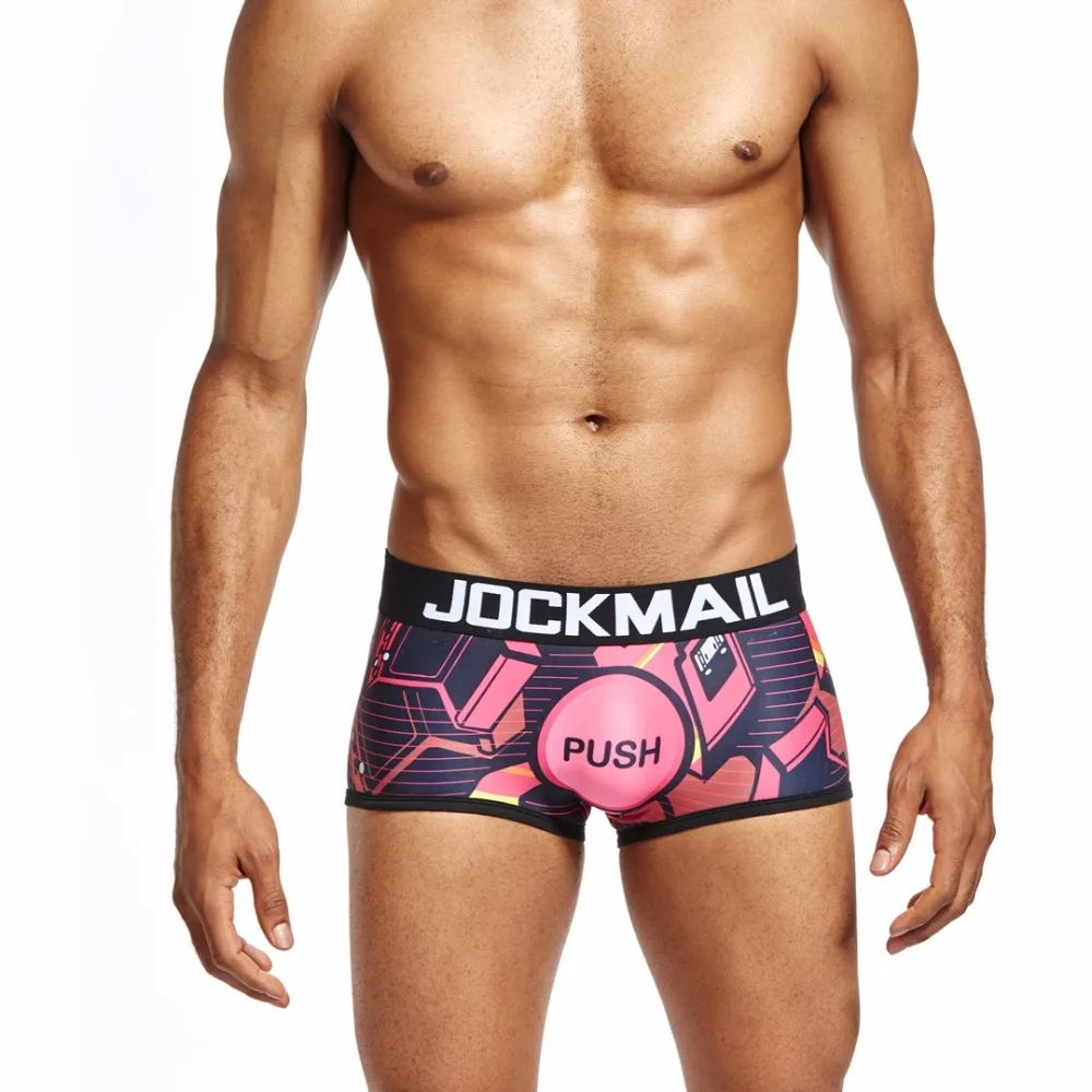 Бренд jockmail мужские трусы боксеры шорты сексуальные мужские трусы-боксеры marca cuecas пестрые трусы нижнее белье