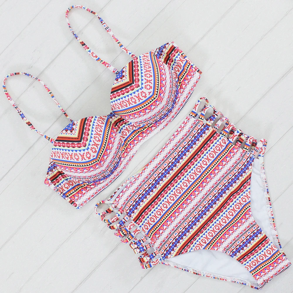 Сексуальное бикини 2017 комплект с завышенной талией женское нижнее белье Женская
