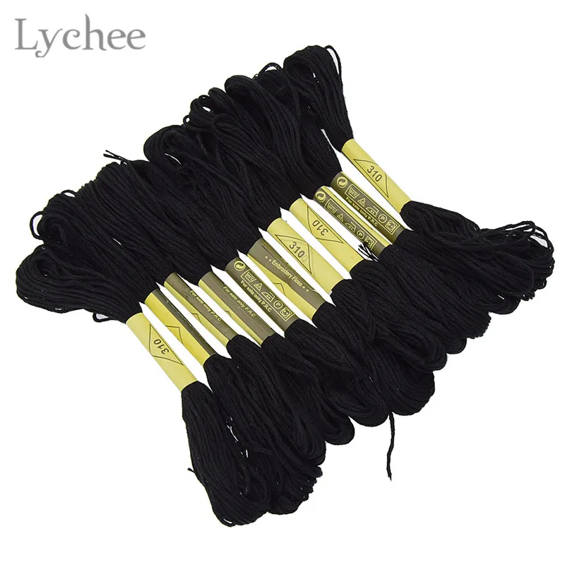 Lychee Life Black Cross Stitch Embroidery Thread DIY Handmade Sewing Craft Accessories | Дом и сад