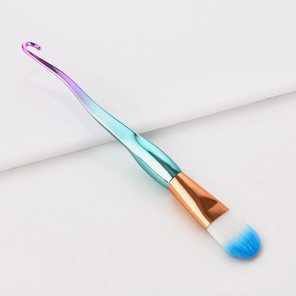 1PC Face Makeup Brushes Set Powder Foundation Single Fish Hook Green Gradient Small Fan Make-up Brush Tool Drop Shipping 40 | Красота и
