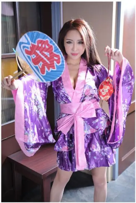 Традиционное японское кимоно девушки гейша девушка косплей Сексуальный банный