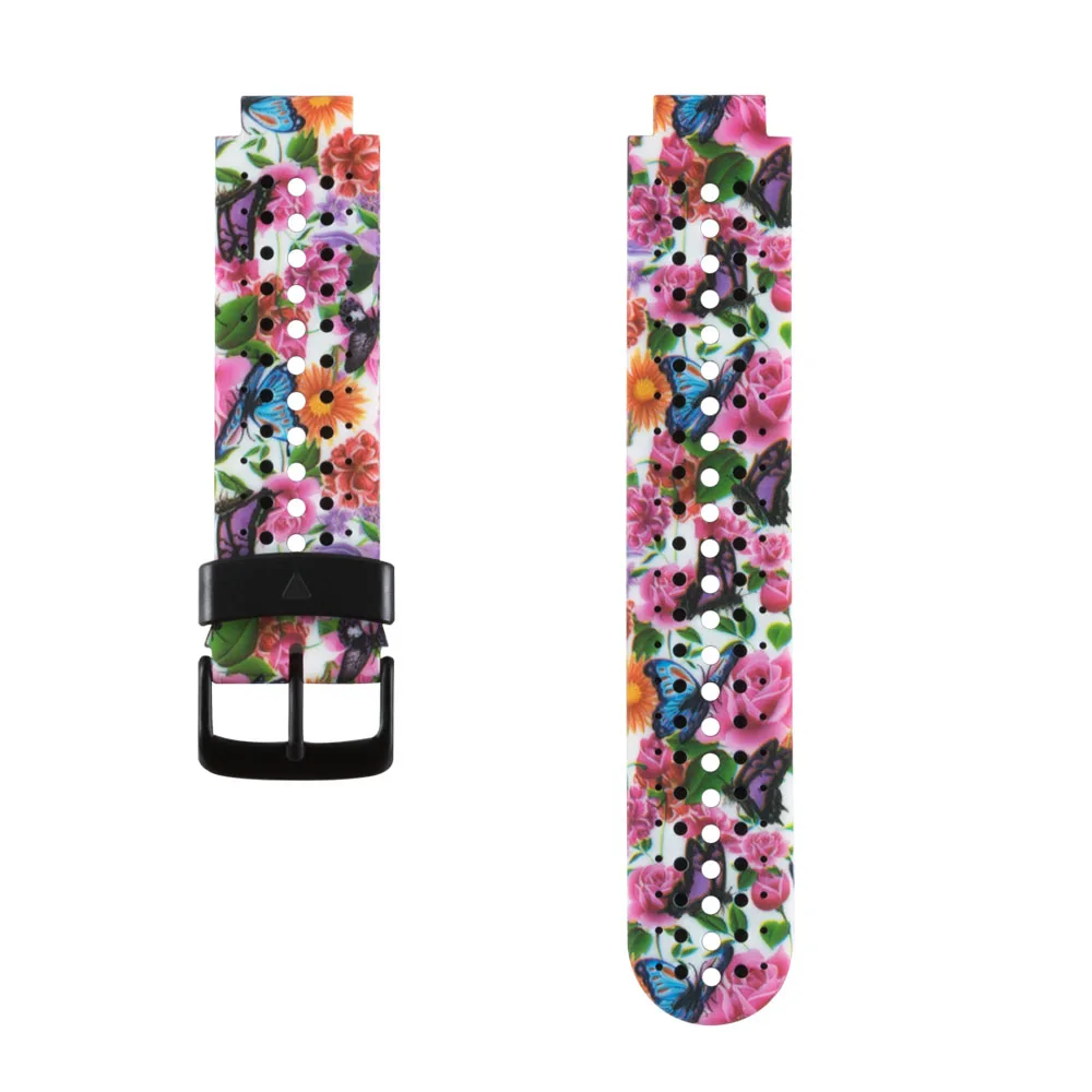 Honecumi силиконовый ремешок для ремешка для часов для Garmin Forerunner 230 235 220 620 630 735 с цветочным принтом для Garmin 235 полосы