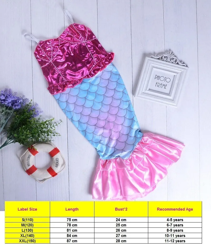 Маскарадный костюм Русалочки Ариэль платье принцессы с хвостом для маленьких