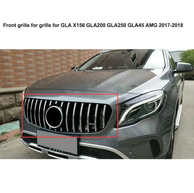 Передняя решетка бампера для Benz GLA X156 GLA200 GLA250 GLA45 AMG 2017 2019 GT R Panamericana пластиковое