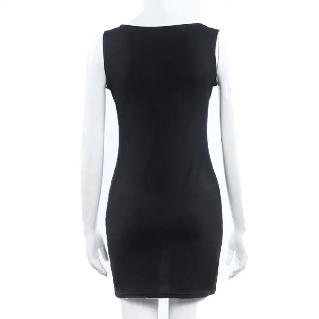 Женское облегающее мини-платье модное платье с о-вырезом без рукавов для