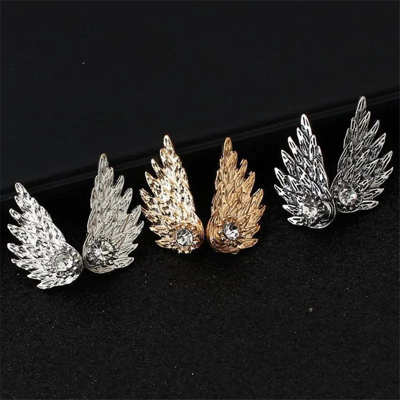 FUNIQUE Women Charm Vintage Rhinestone Alloy Stud Earrings For Jewelry Gift 2018 Angel Wings Ear | Украшения и аксессуары